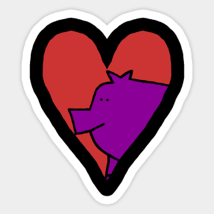 My Small Purple Pig Valentine Sticker